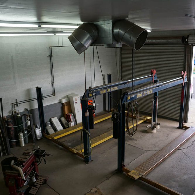 The Muffler Shop's garage